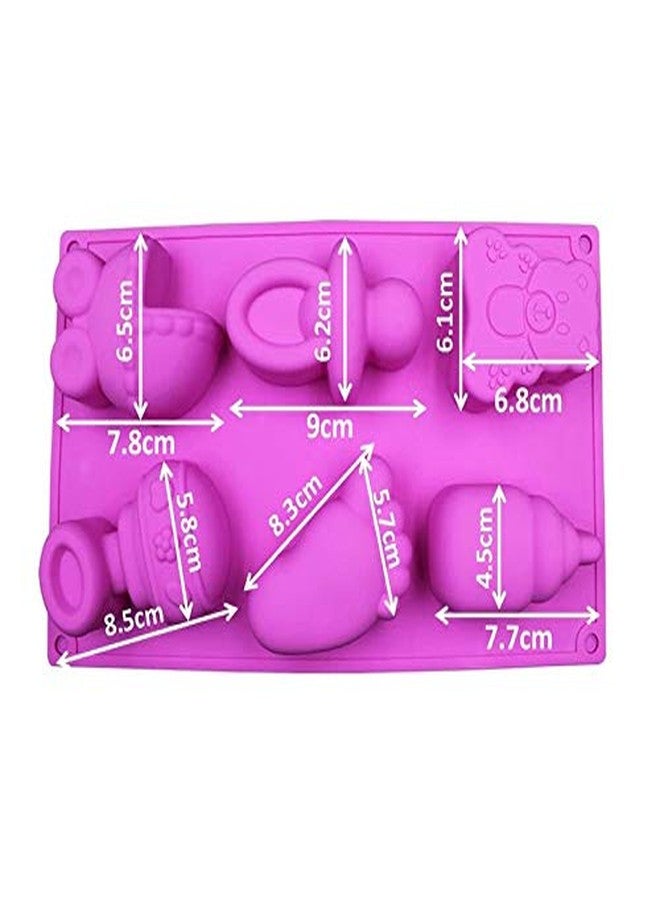 TREXEE Baby Shower Party Silicone Mold Baby Feeding Bottle Pacifier Fondant Mold for Sugarcraft Candy Making Cupcake Topper Mold Soap Mould Chocolate Cake Muffin Mould - Image 3